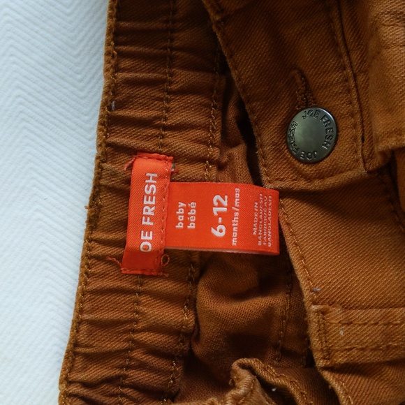 joe fresh cognac brown denim baby jeans 6-12 months unisex gender neutral - Picture 5 of 7